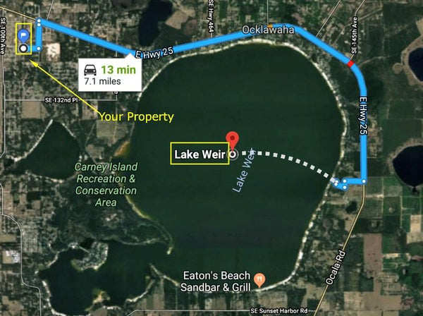 .19 Acre Partial Cleared Lot Minutes to Lake Weir in Lake Weir Heights